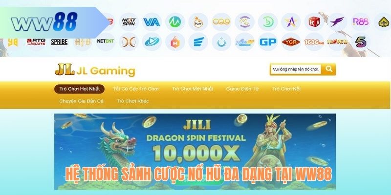 Hệ thống sảnh cược Nổ Hũ đa dạng